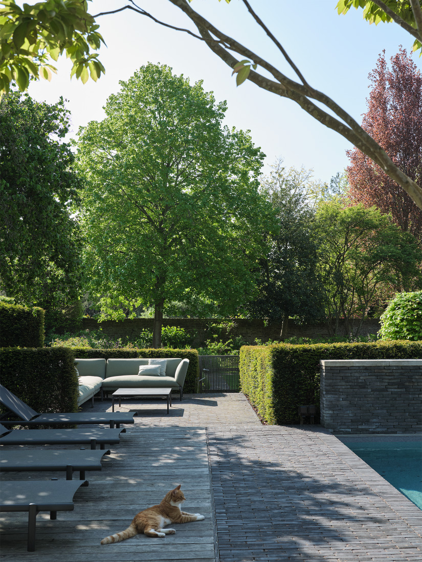 Poolside tranquility, sunshine and shade