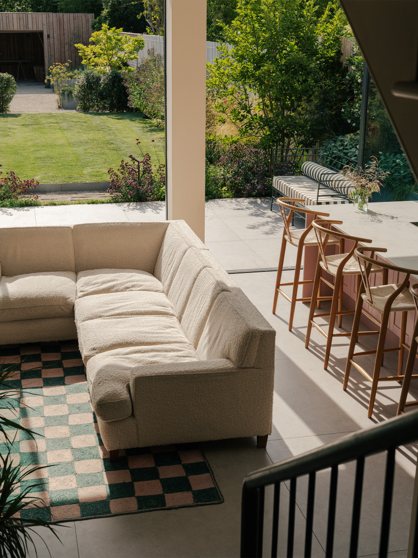 The ground floor seamlessly extends into a terrace